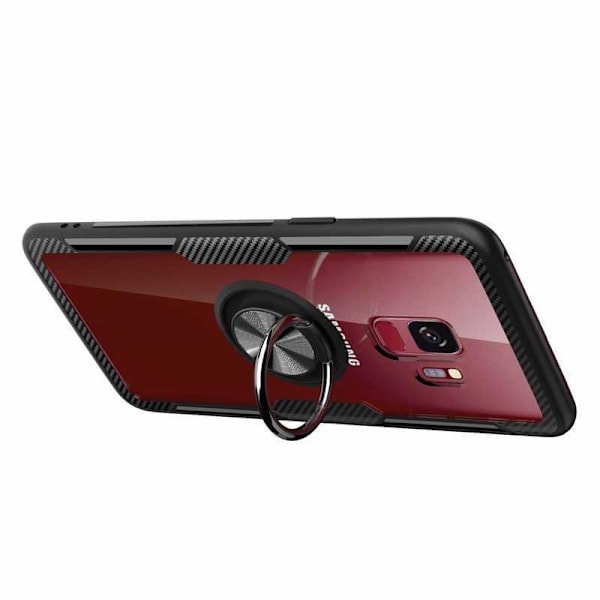 Samsung S9 Praktisk Stöttåligt Skal med Ringhållare V4 Svart
