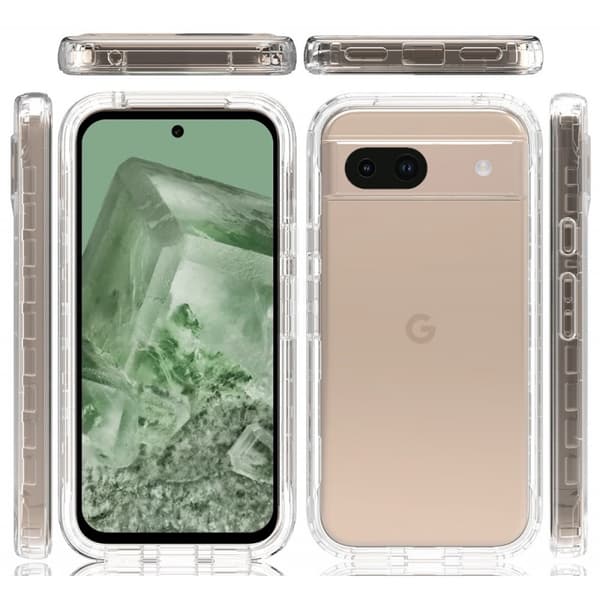 Google Pixel 8a Heltäckande Premium 3D Skal 3in1 ThreeSixty Clear