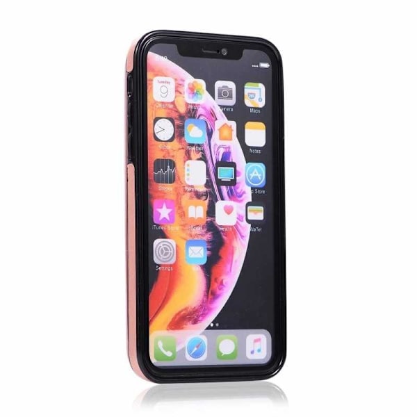 iPhone XR Stöttåligt Skal Korthållare 3-FACK Flippr V2 Rosa guld