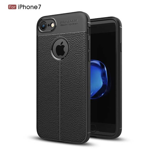 iPhone 8 Stöttåligt & Stötdämpande Skal LeatherBack Svart
