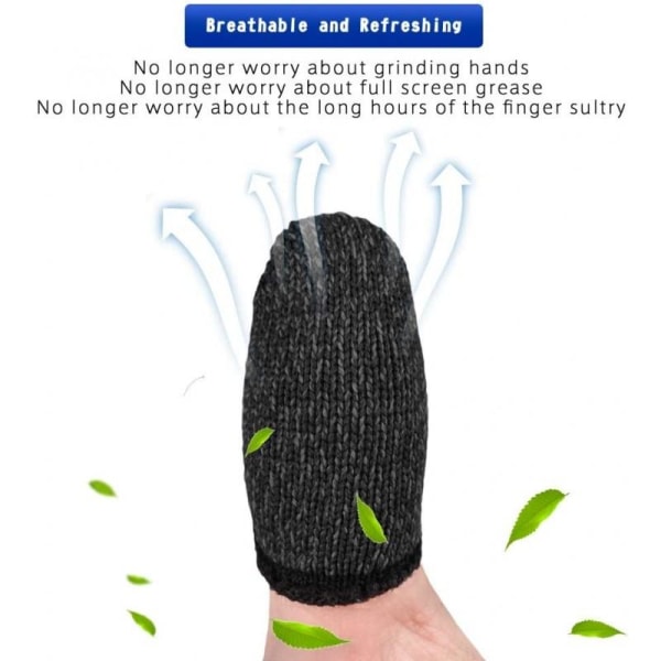5-PACK Antisvett Finger Sleeve för Mobilspel Svart