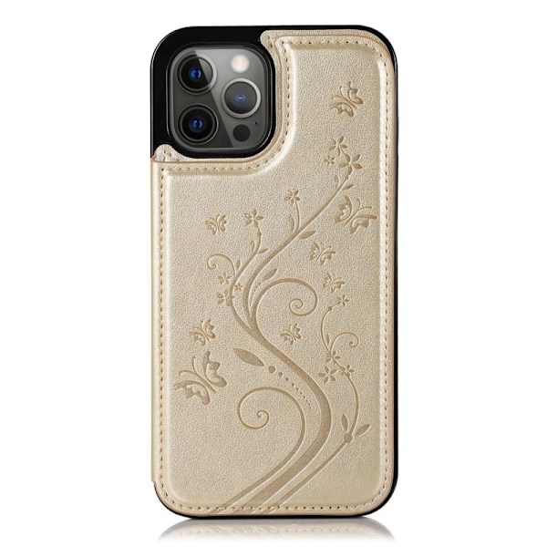 iPhone 16 Pro Stöttåligt Skal Korthållare 3-FACK Flippr V2 - Guld