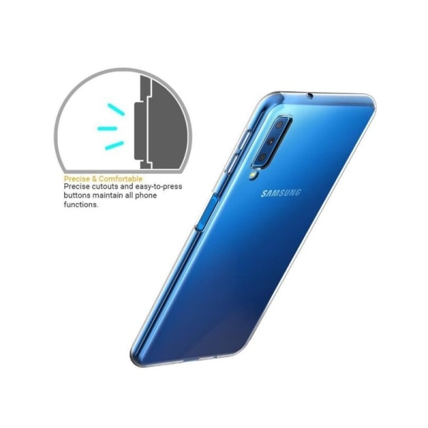 Samsung A7 2018 stødabsorberende silikonecover Enkelt Transparent
