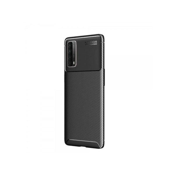 Huawei P Smart 2021 iskunkestävä ohut suojus FullCarbon V4 Black