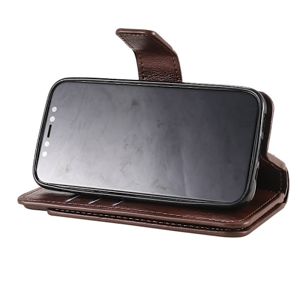 iPhone 13 Praktisk Plånboksfodral med 12-Fack Array V4 - Brun