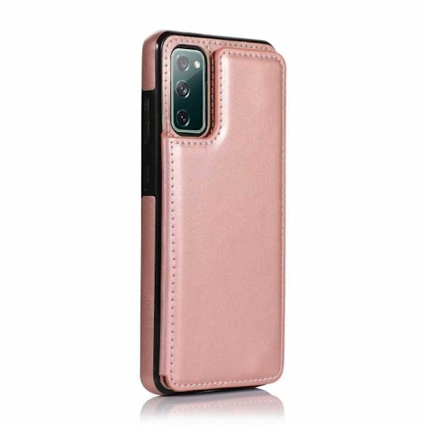 Samsung S20 FE Stöttåligt Skal Korthållare 3-FACK Flippr Rosenguld Rosa guld