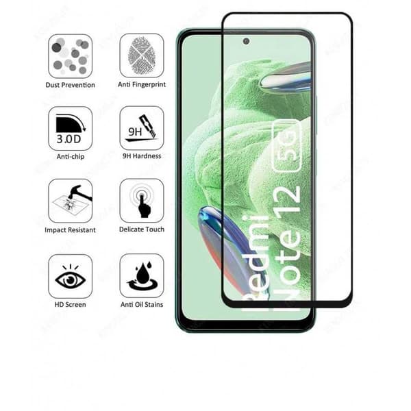 Xiaomi Redmi Note 12 5G FullFrame 3D 0.26mm 9H Härdat Glas