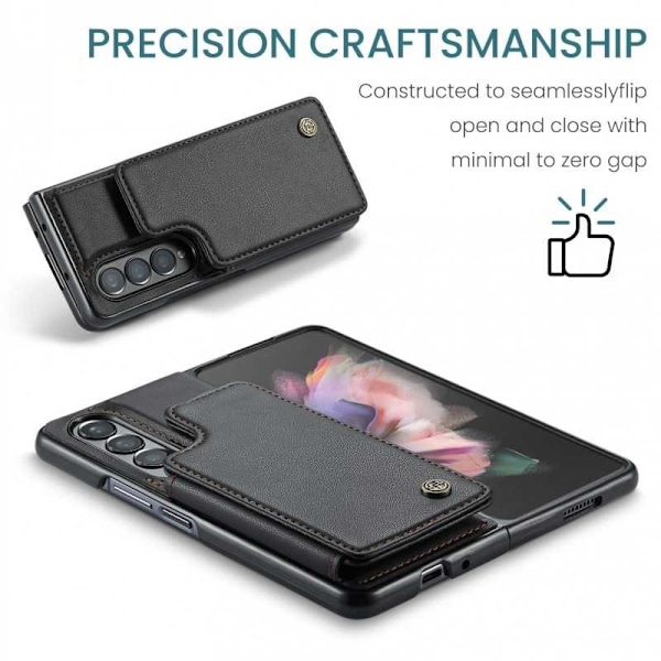 CaseMe Shockproof Cover Kortholder Stander 4-rums Samsung Z Fold 3 Sort