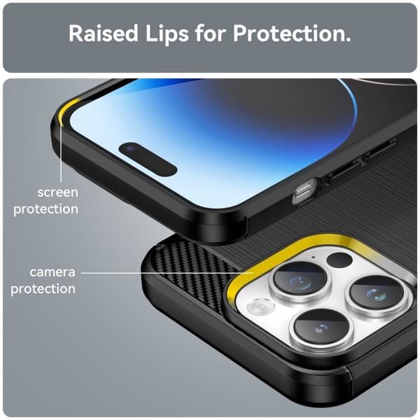 iPhone 14 Pro iskunkestävä SlimCarbon kotelo Black