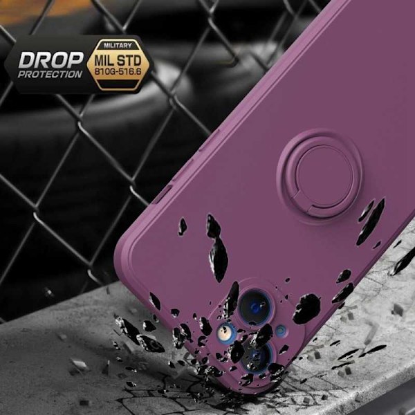 iPhone 14 Plus Stöttåligt Skal med Ringhållare CamShield Rosa