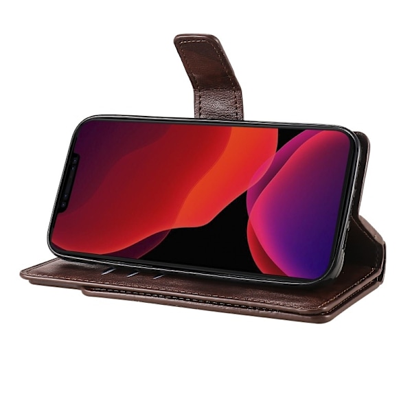 iPhone 12 Pro Max Praktisk Plånboksfodral med 12-Fack Array V4 - Brun