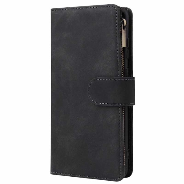 Samsung S20 Plus Multifunktionellt Plånboksfodral Zipper 8-Fack Svart