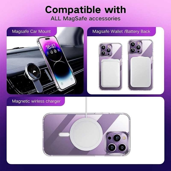 iPhone 16 Pro Max Transparent Stötdämpande Skal MagSafe-Kompatibelt
