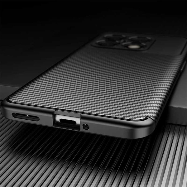 Oneplus 10T stødsikkert slankt cover FullCarbon V4 Black