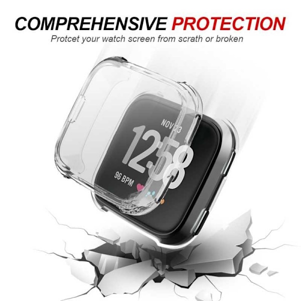Täysi peittävä ultraohut TPU-kotelo Fitbit Versa Liquid Transparent