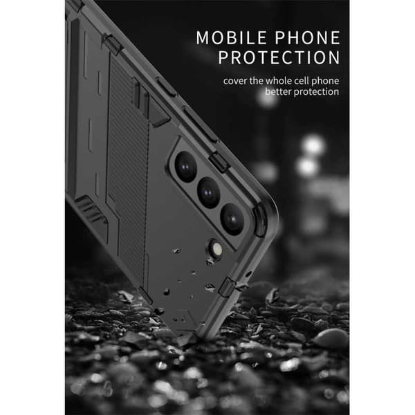 Samsung S22 Iskunkestävä kotelo jalustalla ThinArmor V2 Orange
