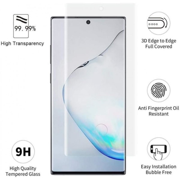 Samsung Note 10 3D 0.26mm 9H Härdat Glas Transparent