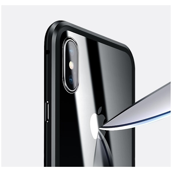 iPhone XS Max Heltäckande Premium Skal Glassback V4 Transparent