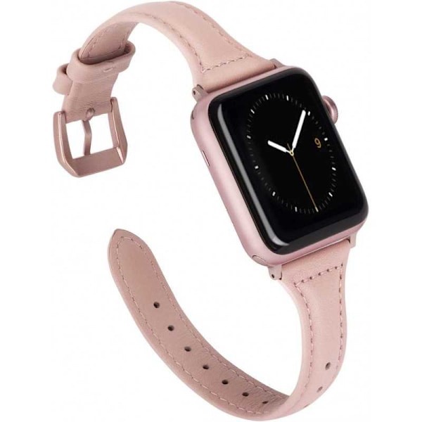 Apple Watch 38/40/41mm Stilrent Läderarmband Mercy - Rosa