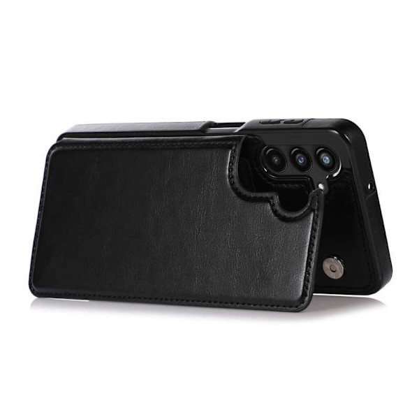 Samsung A13 5G / A04s iskunkestävä kansikorttipidike 3-taskuinen Flippr Black
