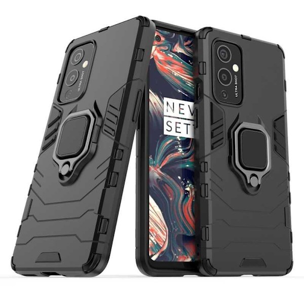 OnePlus 9 -iskunkestävä kotelo ThinArmor-renkaan pidikkeellä Black