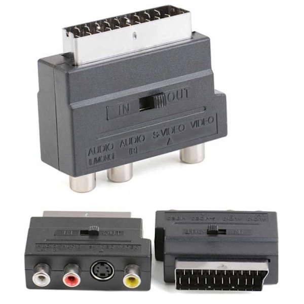 Scart-sovitin Scart-sovitin A / V + S-video Black