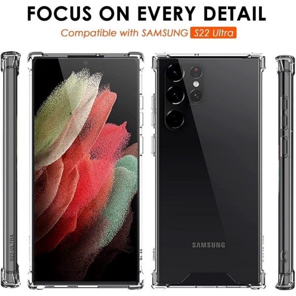 Samsung S22 Ultra stødabsorberende Silikone Shell Shockr Transparent