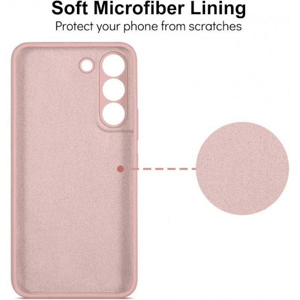 Samsung S23 Gummibelagd Mattrosa Skal Kameraskydd Liquid - Rosa