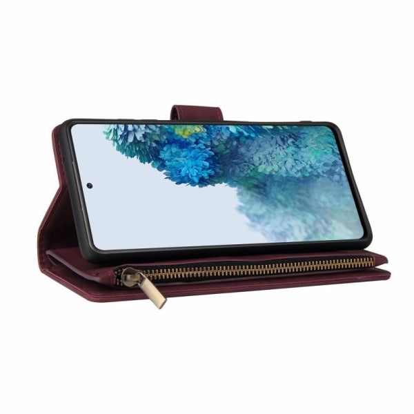 Samsung S20 FE Multifunktionellt Plånboksfodral Zipper 8-Fack Svart