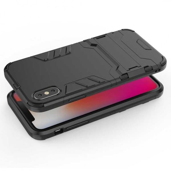 iPhone XS Max iskunkestävä kotelo jalustalla ThinArmor Black