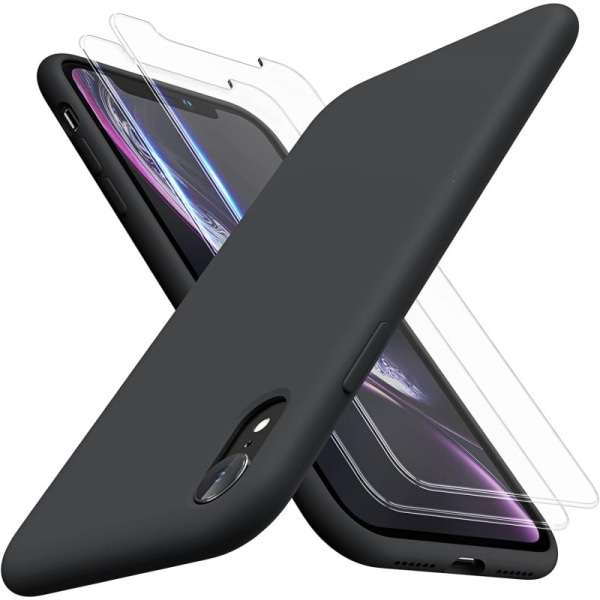 Gummibelagt stilig deksel 3in1 iPhone XR - Sort