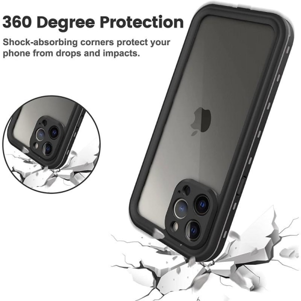 iPhone 13 Pro Heltäckande Vattentät Premium Skal - 2m Transparent