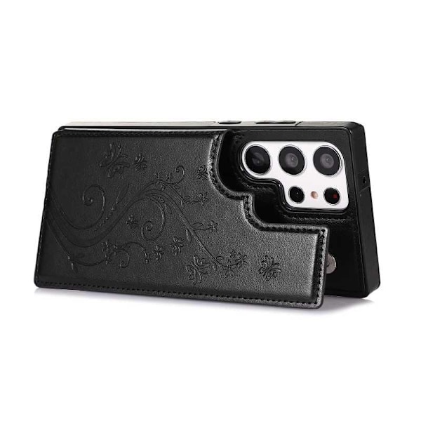 Samsung S24 Ultra Stødsikker Cover Kortholder 3-SLOT Flippr V2 - Sort
