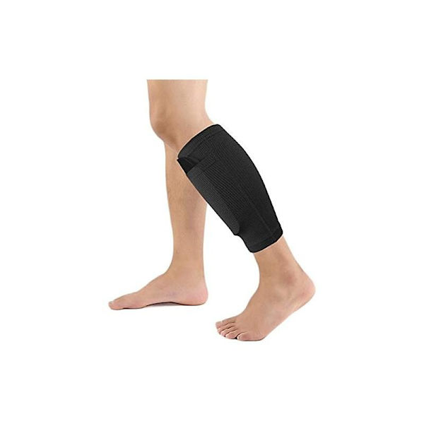 2-PACK-jalkapallosukat suojataskulla Black Medium