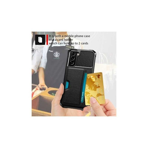 Samsung S22 Plus iskunkestävä kotelo Solid V2 -korttipaikalla Black