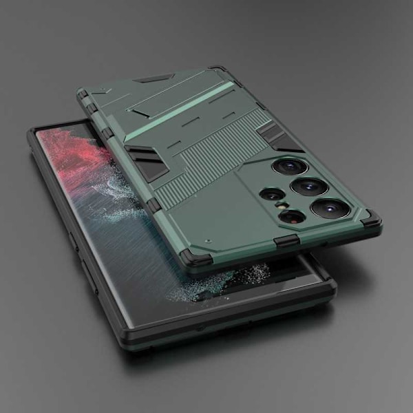 Samsung S25 Ultra Stöttåligt Skal med Kickstand ThinArmor V2 - Grön