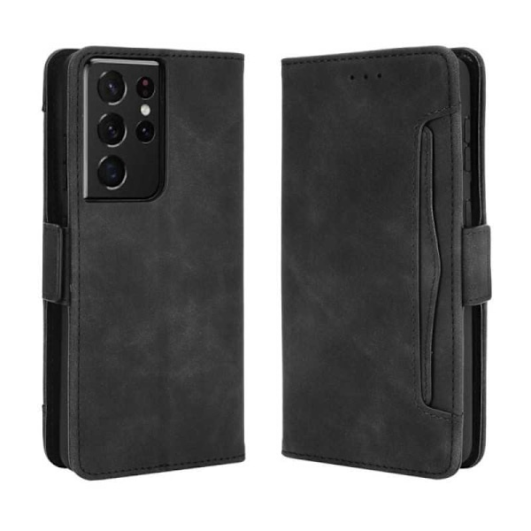 Samsung S21 Ultra Plånboksfodral PU-Läder 6-FACK Winston V3 Svart
