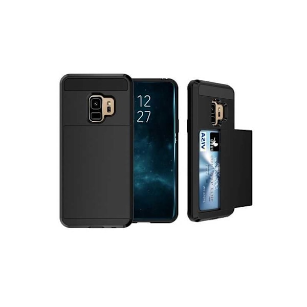 Samsung S9 stødsikkert cover med kortrum Svart