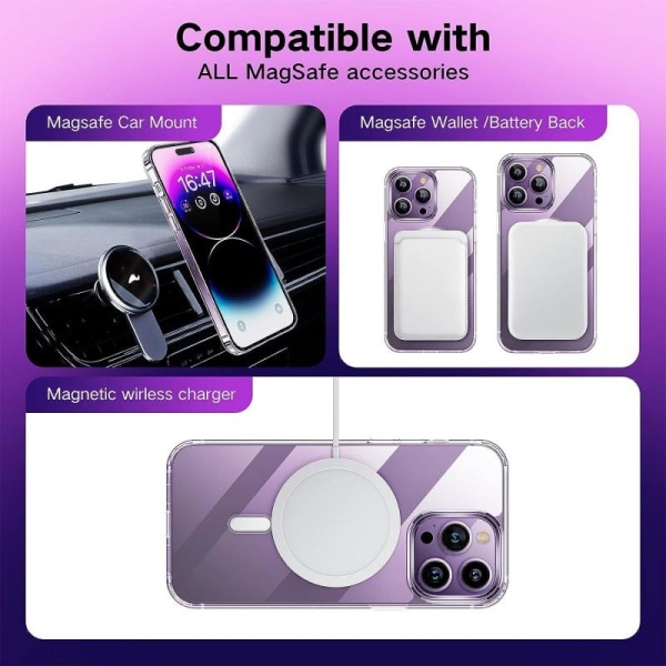 iPhone 15 Pro Transparent Stötdämpande Skal MagSafe-Kompatibelt Transparent