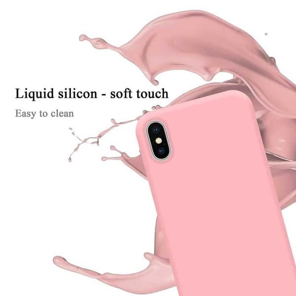 Kuminen iskunkestävä kotelo iPhone X / XS - vaaleanpunainen