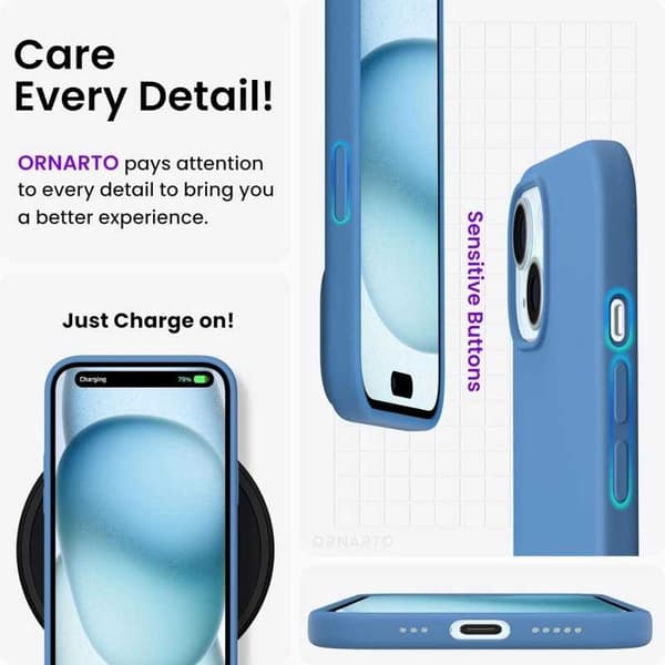 Kuminen iskunkestävä kotelo iPhone 15 Plus - Sininen
