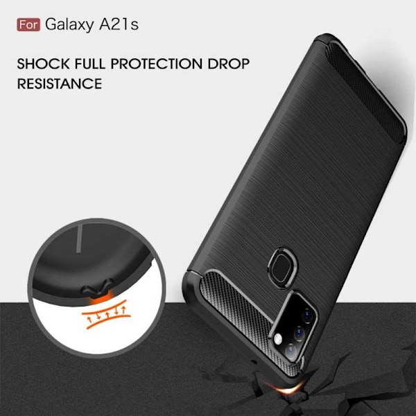 Samsung A21s stødsikker Shell SlimCarbon Black