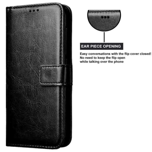 Samsung A21s lompakkokotelo PU-nahkainen 4-TASKUN musta Black