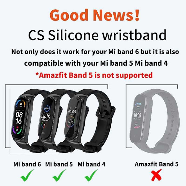 Xiaomi Mi Smart Band 6/5/4/3 Slitstark Silikon Armband Walkr Svart