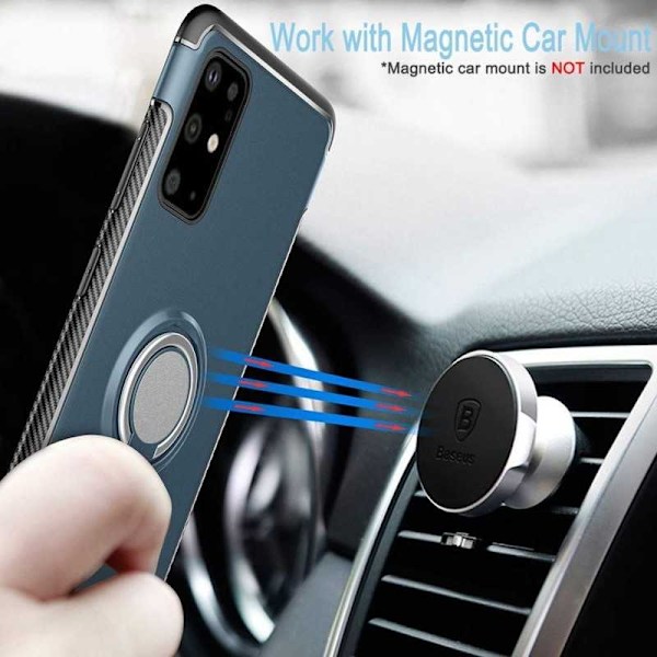 Samsung Galaxy S20 Praktisk stødsikkert cover med ringholder V2 Black