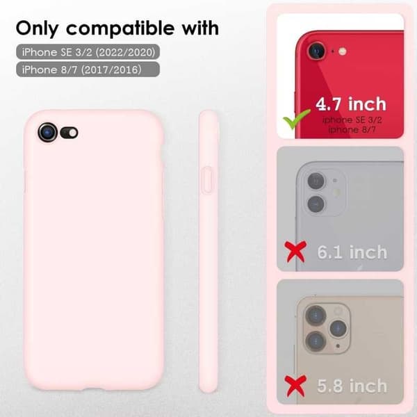 iPhone 7/8/SE2/SE3 kumitettu mattapinkki kuoren neste - vaaleanpunainen