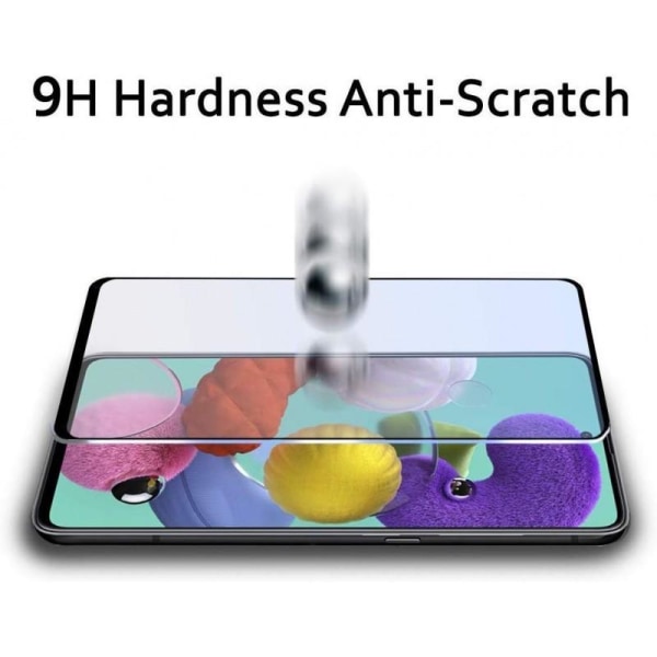 Samsung Galaxy A51 FullFrame 0,26 mm 9H karkaistu lasi Transparent