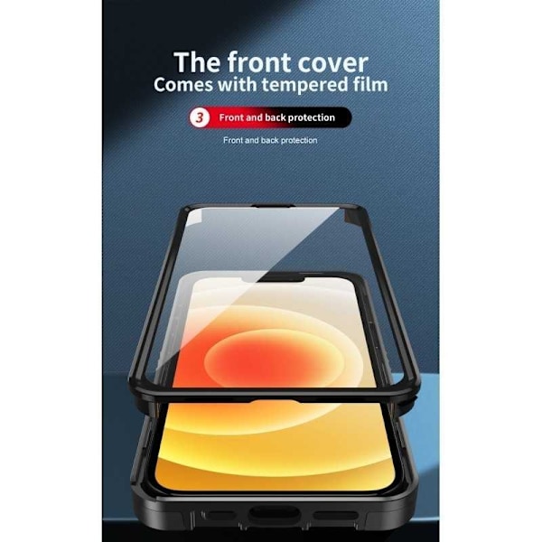 iPhone 14 Heltäckande Premium 3D Skal ThreeSixty CamShield Svart