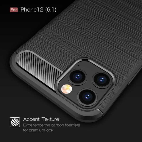 iPhone 12 Pro Stöttåligt Skal SlimCarbon Svart