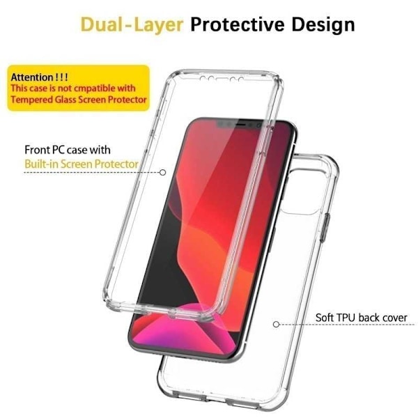 360° Heltäckande & Stötdämpande Skal iPhone 14 Pro Transparent